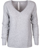 Cashmere V-neck m. rullekant - Sigrid