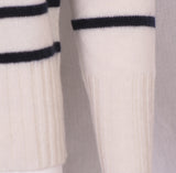 NYHED! Stribet turtleneck m. knapper (Kraftig kvalitet) - Claudine
