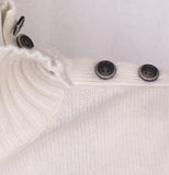 NYHED! Stribet turtleneck m. knapper (Kraftig kvalitet) - Claudine