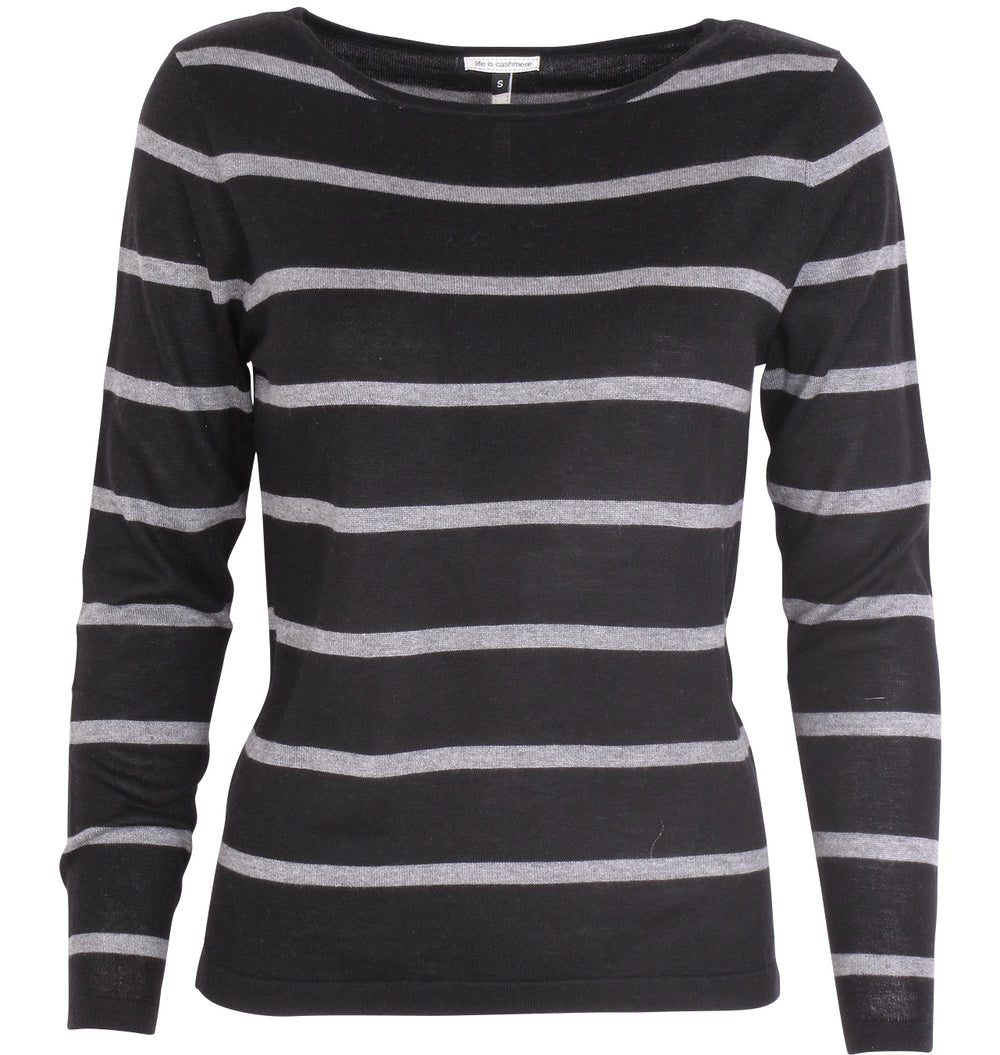 Silke & cashmere stribet bluse Ines