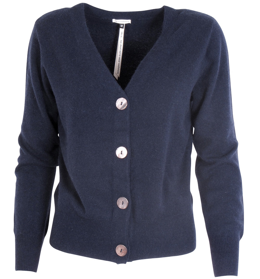 NYHED! Cashmere cardigan m. knapper - Babeth