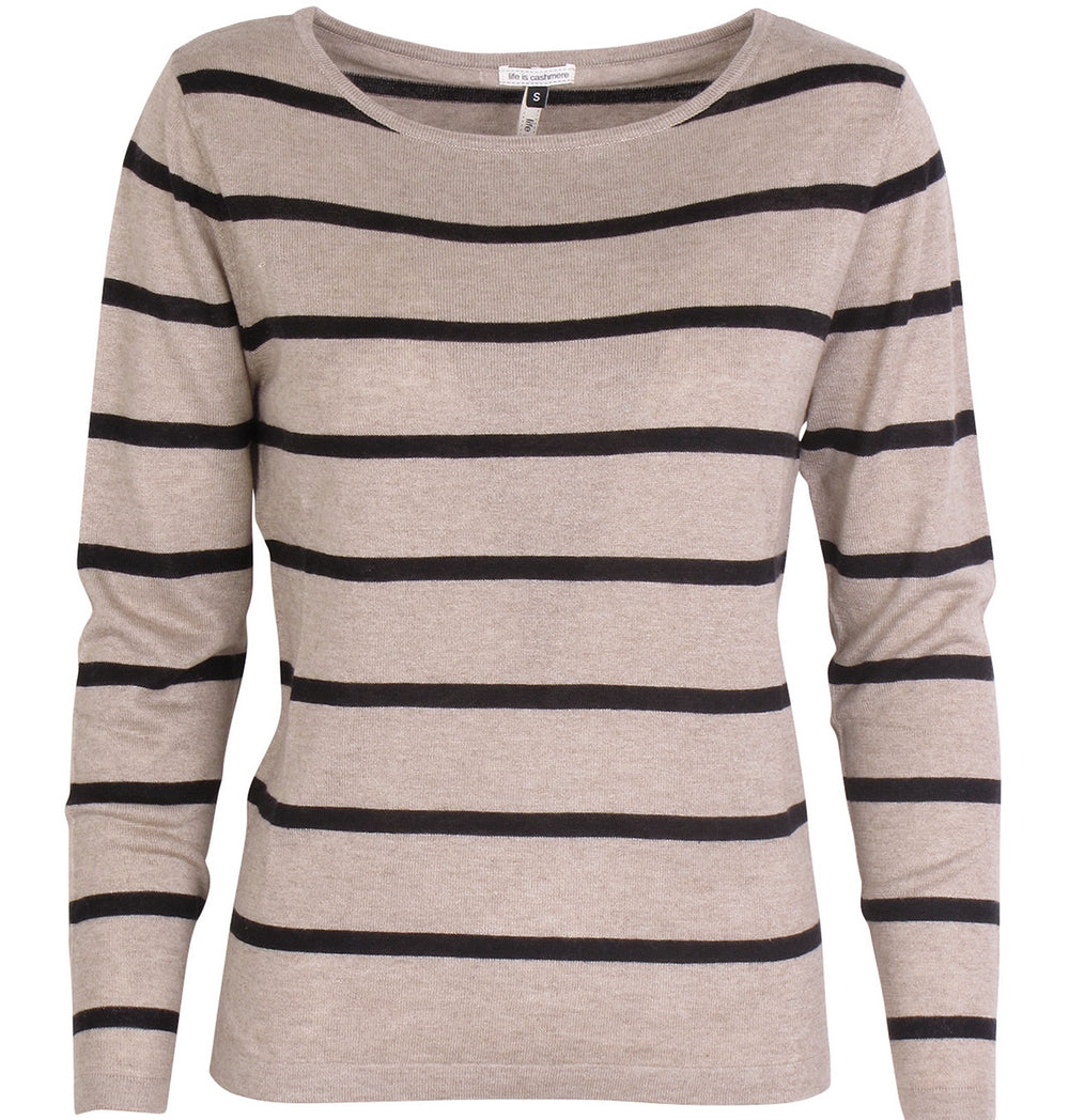Silke & cashmere stribet bluse - Ines